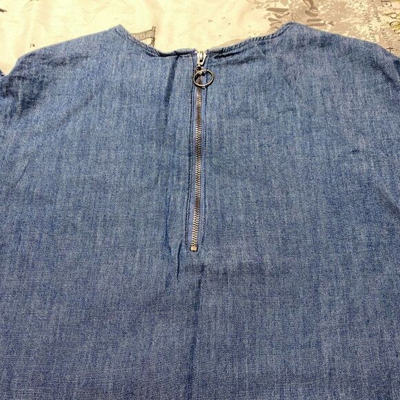 Girl Krazy XS flutter sleeve Chambray shirt dress - Picture 5 of 5